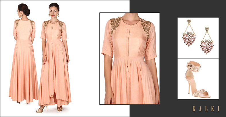 peach palazzo suit