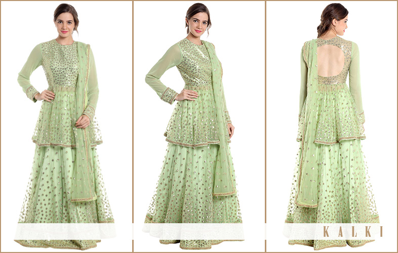 kalki peplum blouse with lehenga choli