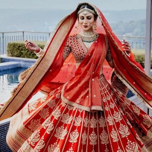 Decoding Mouni Roy’s Bridal Look In A Regal Red Sabyasachi Lehenga