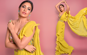 This Citrus Ruffle Saree Donned By Actress Surbhi Deserves A Place In Your Festive Wardrobe