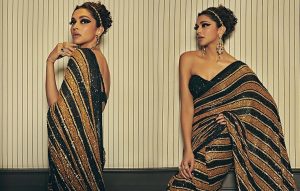 Deepika’s Striped & Blingy Saree Soiree At Cannes Is No Less Than A Story
