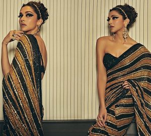 Deepika’s Striped & Blingy Saree Soiree At Cannes Is No Less Than A Story