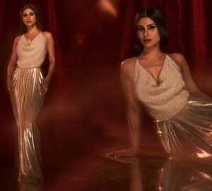 We Are Loving Mouni’s Party Spirit In A Metallic Outfit By Deme by Gabriella x KALKI