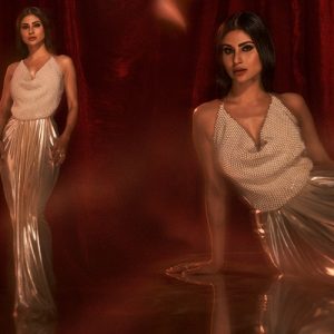 We Are Loving Mouni’s Party Spirit In A Metallic Outfit By Deme by Gabriella x KALKI