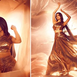 Mouni Roy Expresses Her Love For A Metallic Outfit From DEME by Gabriella x KALKI