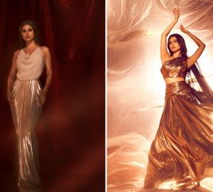 Mouni Reminds Of Disco Party Trend In DEME by Gabriella x KALKI Metallic-shine Outfits