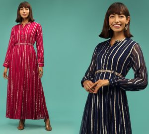 Update Your Style Statement With These Designer Long Georgette Kurtis