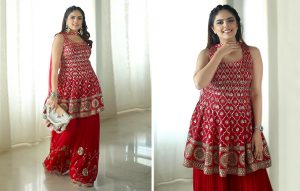 Absolutely Stunning & Quintessential Red Sharara Suits For Your Festivities