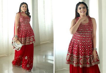 Absolutely Stunning & Quintessential Red Sharara Suits For Your Festivities