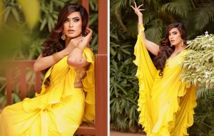 The Brilliant Casual & Festive Look of Sushant Divgikr In A Ruffle KALKI Saree