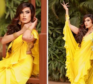 The Brilliant Casual & Festive Look of Sushant Divgikr In A Ruffle KALKI Saree