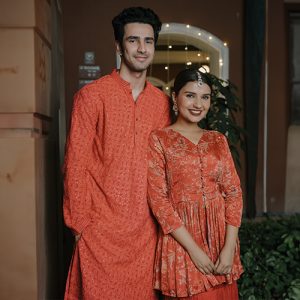 Men And Women Coordinating Outfits For Lohri Celebrations