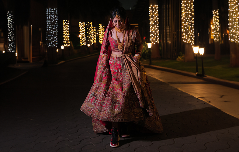 Breaking Bridal Norms: Nikita's Stylish Fusion of Lehenga and Sneakers