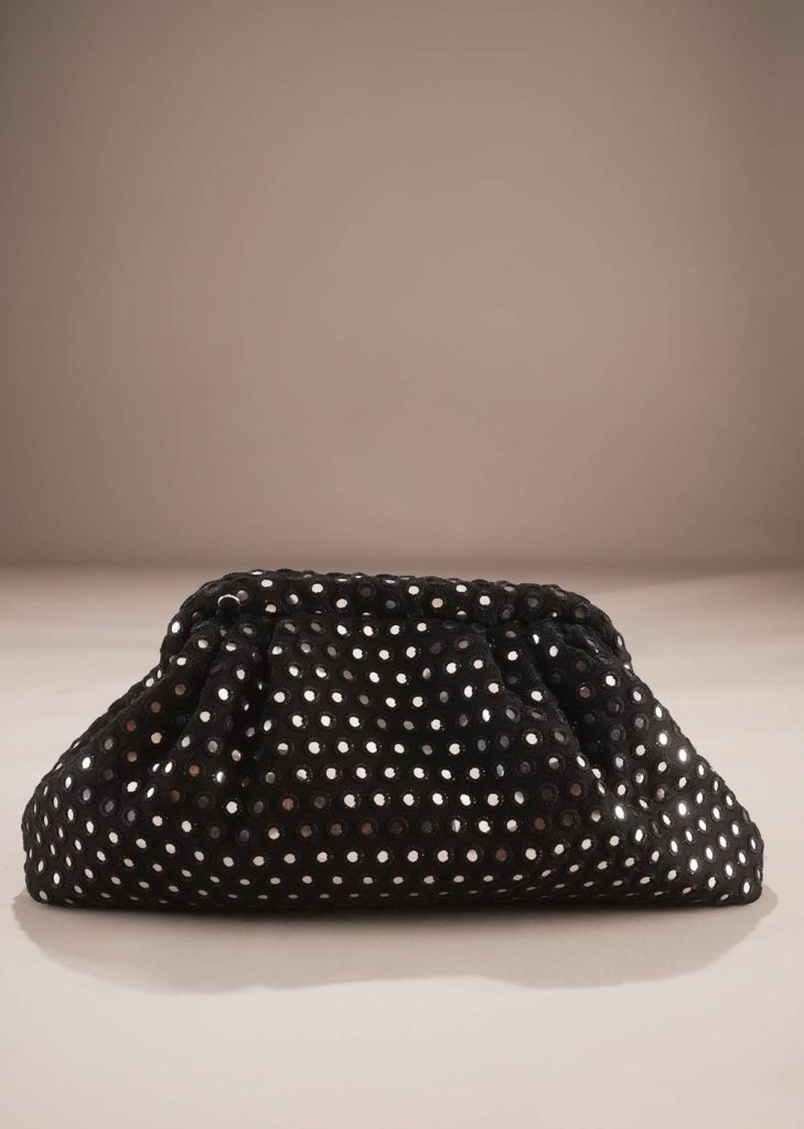 Black Mirror Stud Clutch Bag