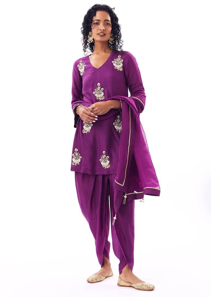 Purple Dhoti Suit