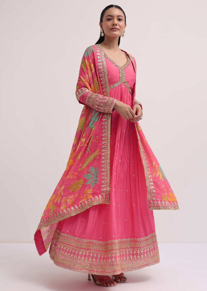 Pink Embroidered Anarkali Suit
