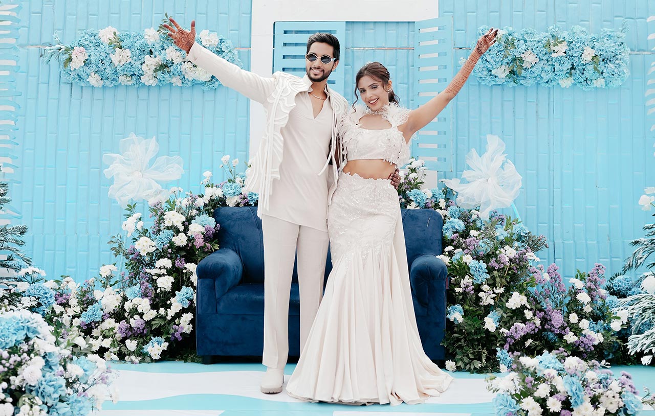 Rinkal Jain’s Blue and White Carnival Magic at Her Bangalore Wedding