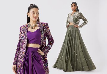 Trending ethnic festive outfits including ready pleated sarees, shararas, and men's kurtas for 2026